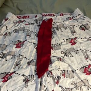 Hollister Red and Gray Sloth Pajama Pants